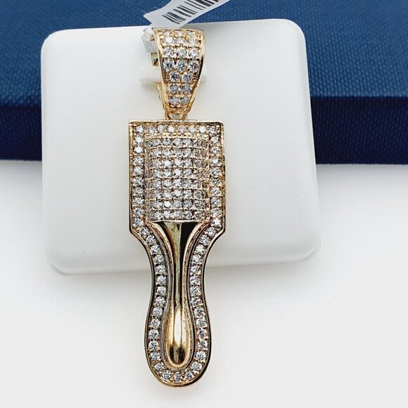 "14K Gold Plated Cubic Zircon Pendant, INUS1BR063 - Picture 1 of 8